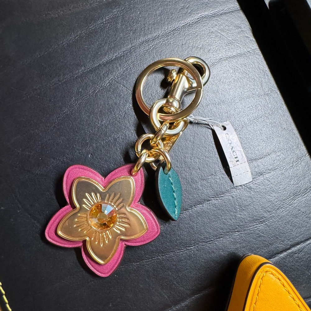 Coach wildflower floral bag charm